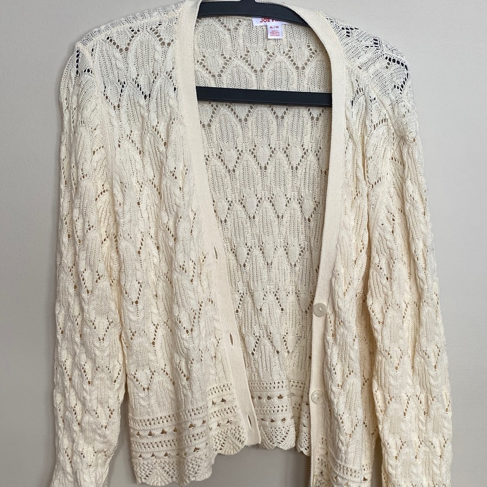 Joe Fresh Cream Open-Front Cardigan